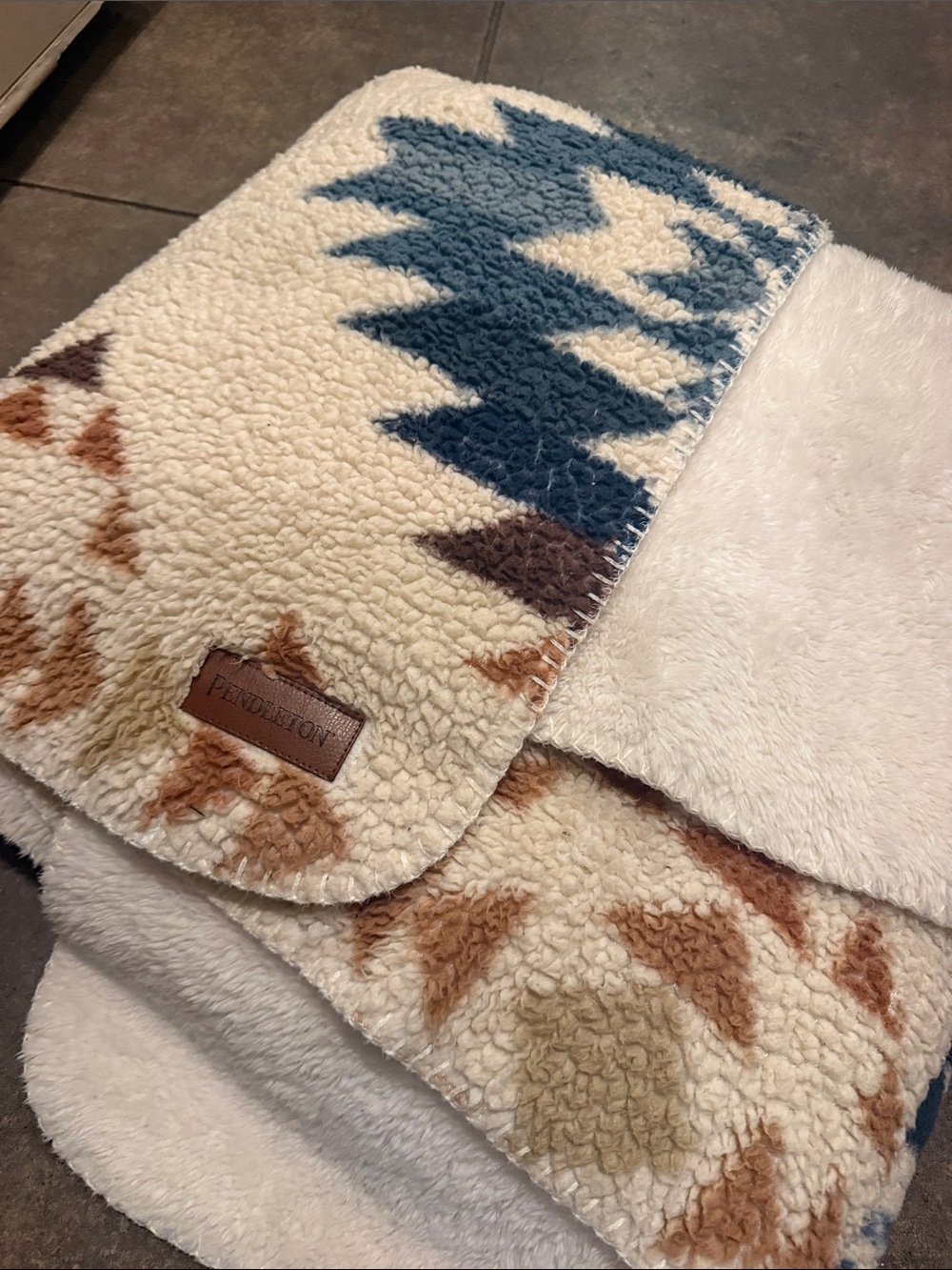 Pendleton Peak Canyon Multicolor Sherpa Throw Fleece Blanket Southwest Aztec - Picture 8 of 17
